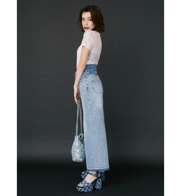 EVRIS「ウエストデザインロングスリットデニムスカート」|スカート|