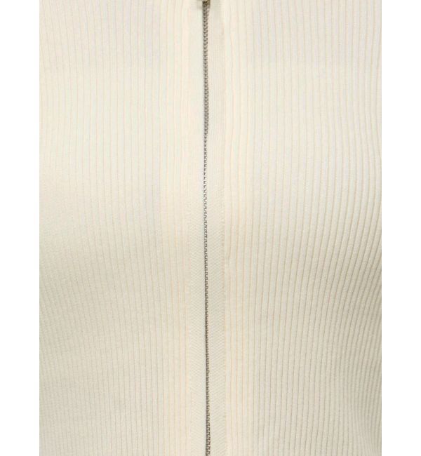 EVRIS「【WEB限定】フロントジップオフショルニット」|ニット・セーター|