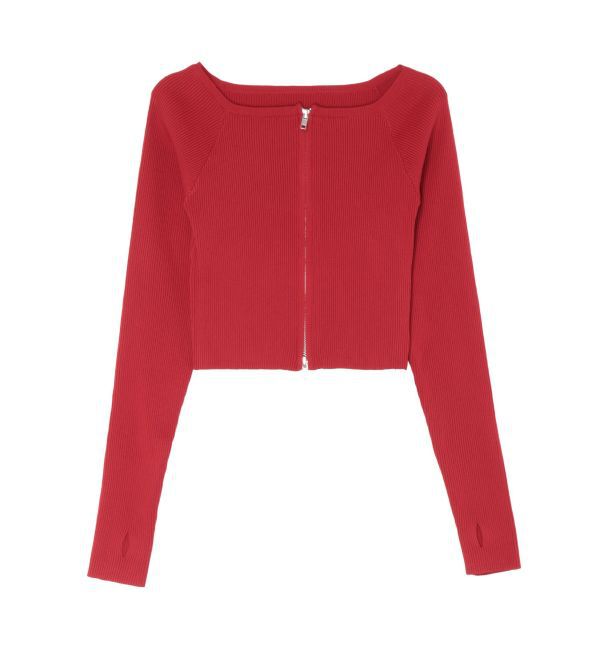 EVRIS「【WEB限定】フロントジップオフショルニット」|ニット・セーター|