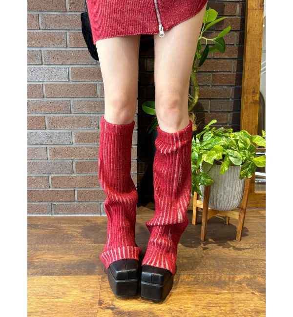 EVRIS「プレーティングリブレッグウォーマー」|レッグウォーマー|