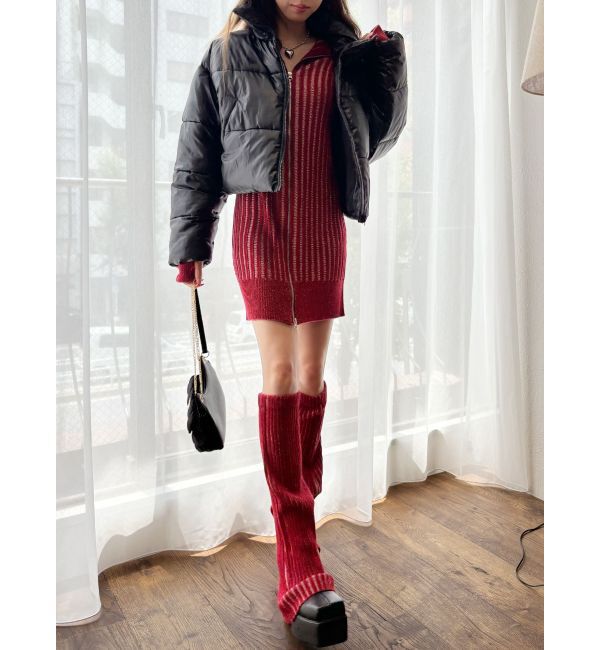 EVRIS「プレーティングリブレッグウォーマー」|レッグウォーマー|