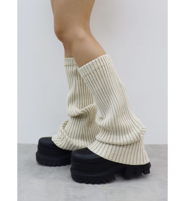 EVRIS「プレーティングリブレッグウォーマー」|レッグウォーマー|