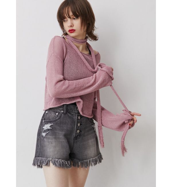 jouetie「ダメージデニムショートパンツ」|デニム|