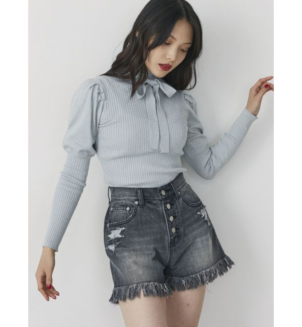 jouetie「ダメージデニムショートパンツ」|デニム|