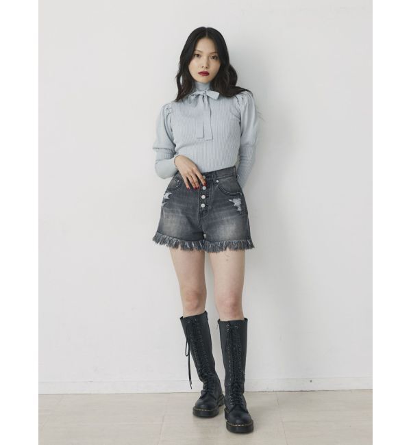 jouetie「ダメージデニムショートパンツ」|デニム|