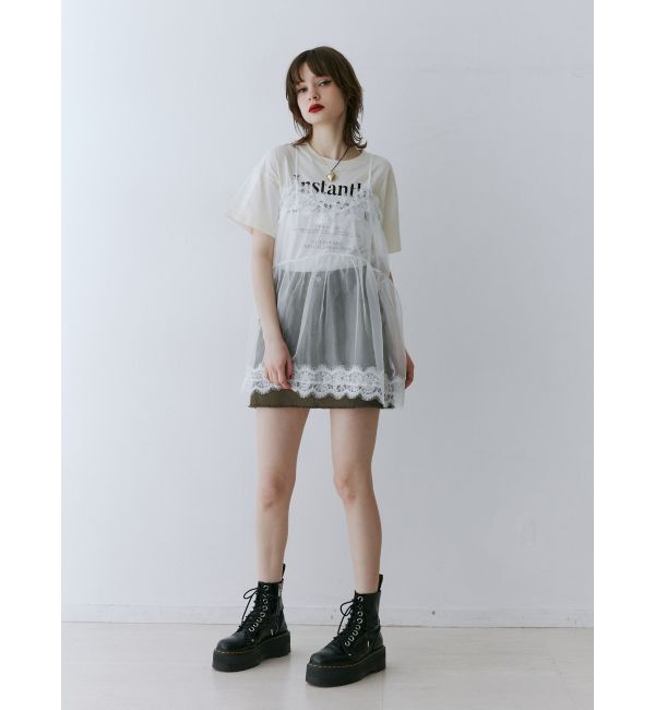 jouetie「ランジェリーレイヤードチュニックTシャツ」|Tシャツ・カットソー|