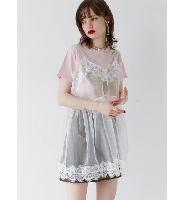 jouetie「ランジェリーレイヤードチュニックTシャツ」|Tシャツ・カットソー|