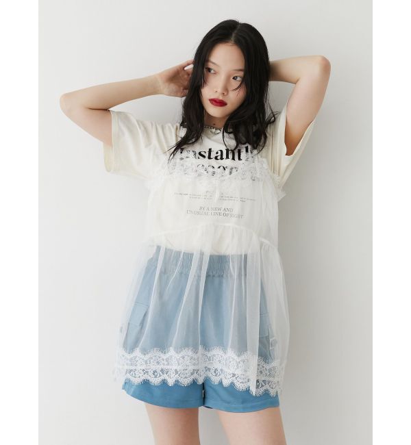 jouetie「ランジェリーレイヤードチュニックTシャツ」|Tシャツ・カットソー|