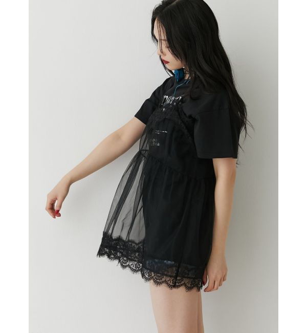 jouetie「ランジェリーレイヤードチュニックTシャツ」|Tシャツ・カットソー|