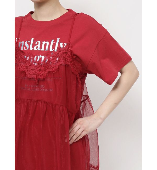 jouetie「ランジェリーレイヤードチュニックTシャツ」|Tシャツ・カットソー|