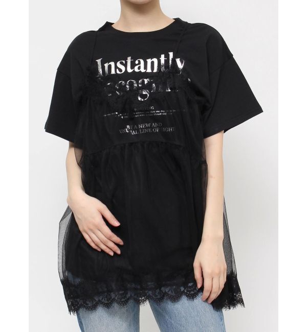 jouetie「ランジェリーレイヤードチュニックTシャツ」|Tシャツ・カットソー|
