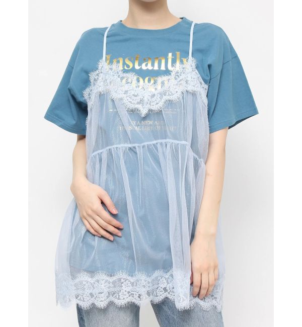 jouetie「ランジェリーレイヤードチュニックTシャツ」|Tシャツ・カットソー|