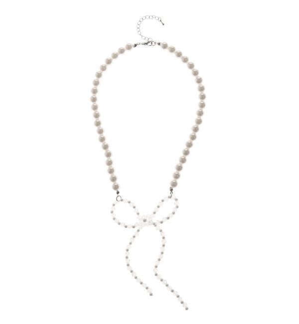 jouetie「ビーズリボンパールネックレス」|ネックレス|