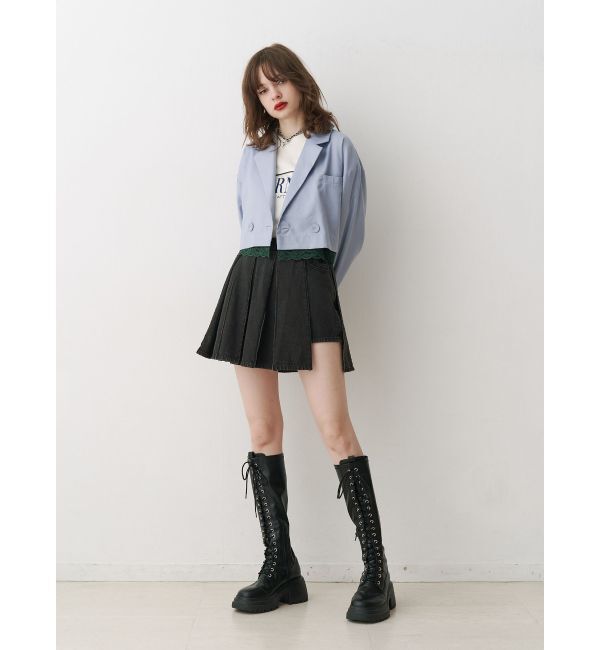 jouetie「ラッププリーツデニムスカパン【セットアップ対応】」|デニム|