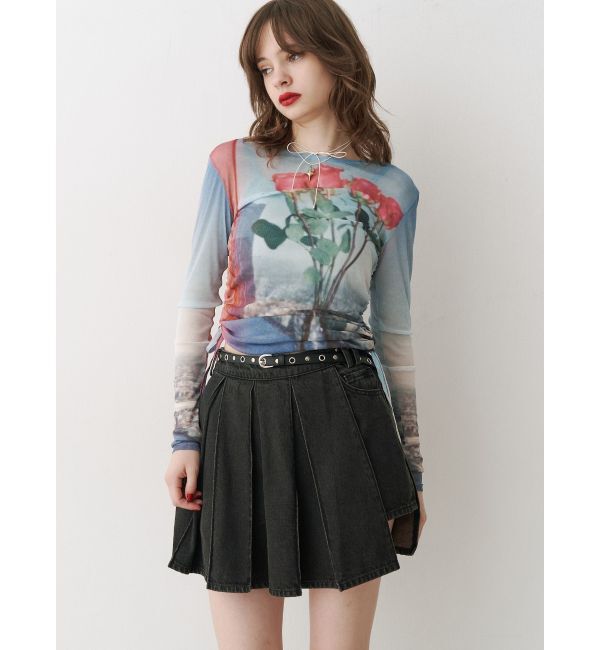 jouetie「ラッププリーツデニムスカパン【セットアップ対応】」|デニム|