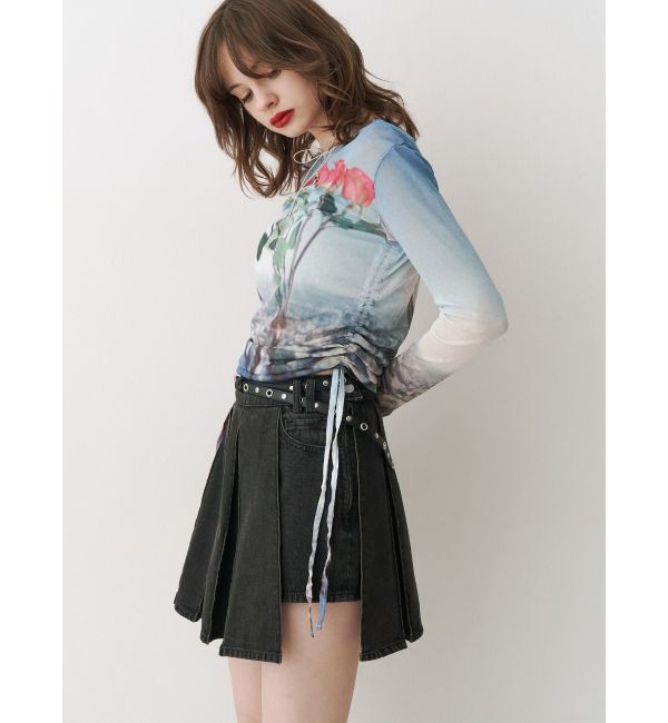 jouetie「ラッププリーツデニムスカパン【セットアップ対応】」|デニム|