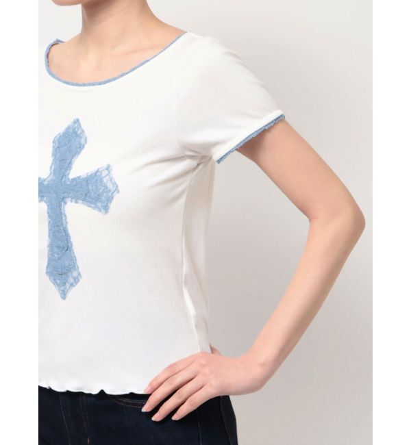 jouetie「クロスレースドッキングTシャツ」|Tシャツ・カットソー|