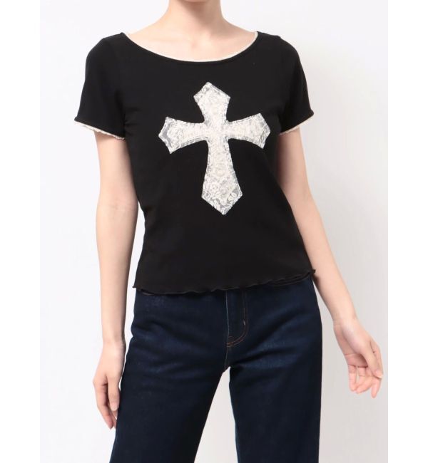 jouetie「クロスレースドッキングTシャツ」|Tシャツ・カットソー|