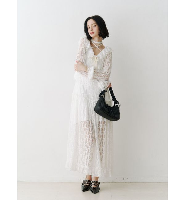 jouetie「ラッフルフリルレースロングワンピース」|ワンピース|