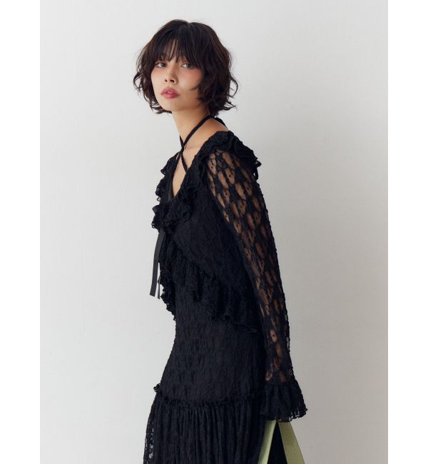 jouetie「ラッフルフリルレースロングワンピース」|ワンピース|