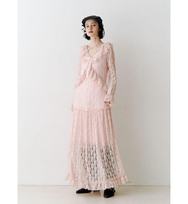 jouetie「ラッフルフリルレースロングワンピース」|ワンピース|