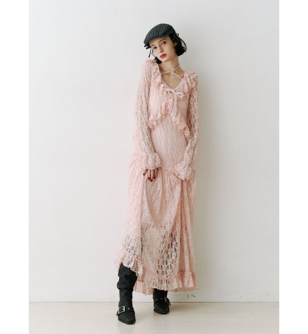 jouetie「ラッフルフリルレースロングワンピース」|ワンピース|