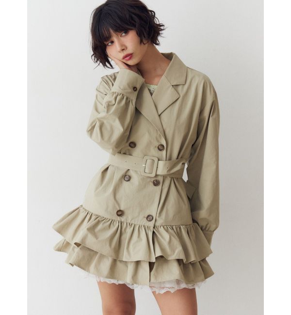 jouetie「ヘムフリルトレンチミニワンピース」|ワンピース|