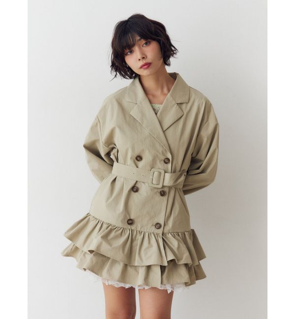 jouetie「ヘムフリルトレンチミニワンピース」|ワンピース|