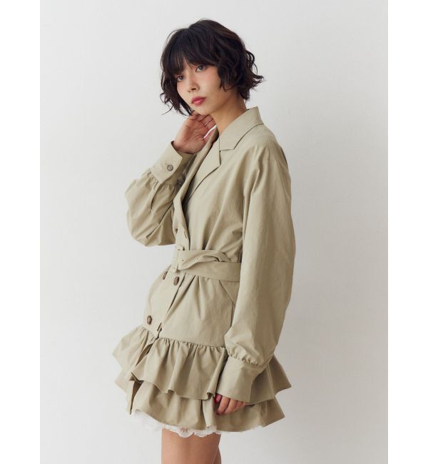 jouetie「ヘムフリルトレンチミニワンピース」|ワンピース|
