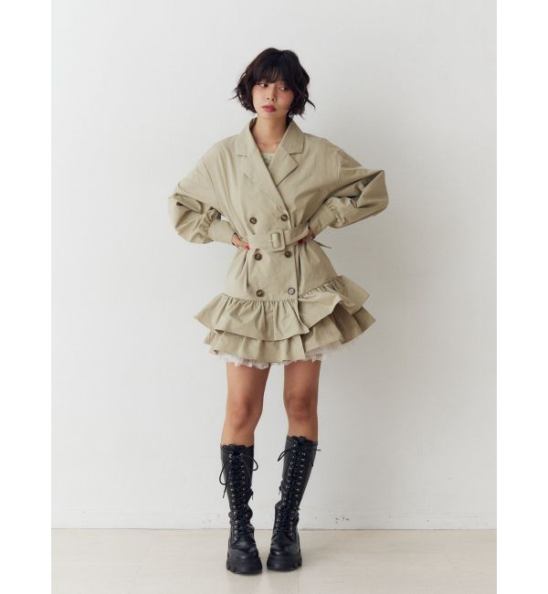 jouetie「ヘムフリルトレンチミニワンピース」|ワンピース|