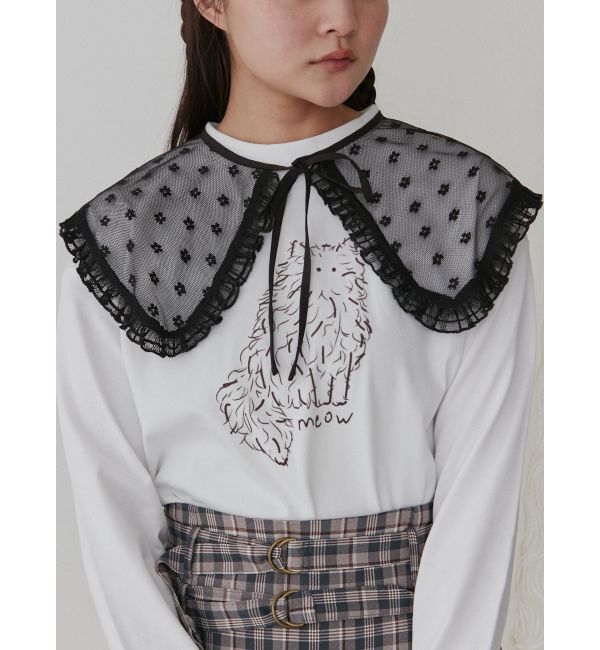 merry jenny「bigレーシーフリル付け襟」|その他|ブラック