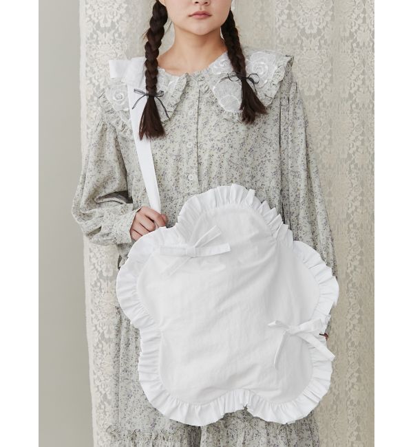 merry jenny「おはなフリルトートバッグ」|トートバッグ|オフホワイト