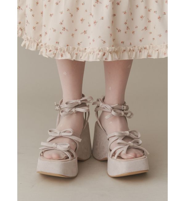 merry jenny「ribbon ribbon sandal」|サンダル|ベージュ