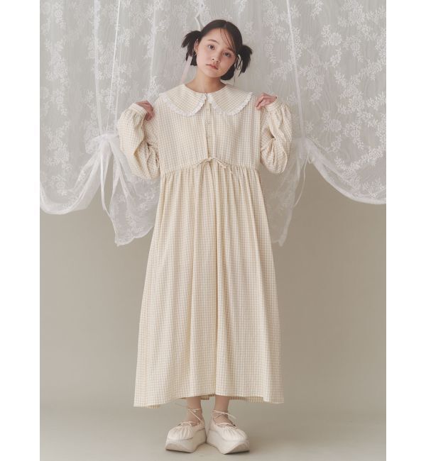 merry jenny「ギンガムチェックフリルワンピース」|ワンピース|