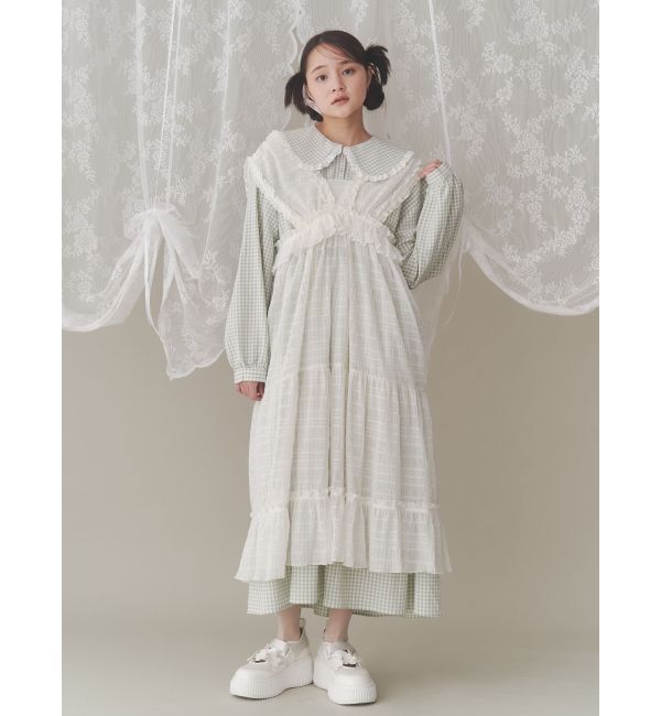 merry jenny「ギンガムチェックフリルワンピース」|ワンピース|