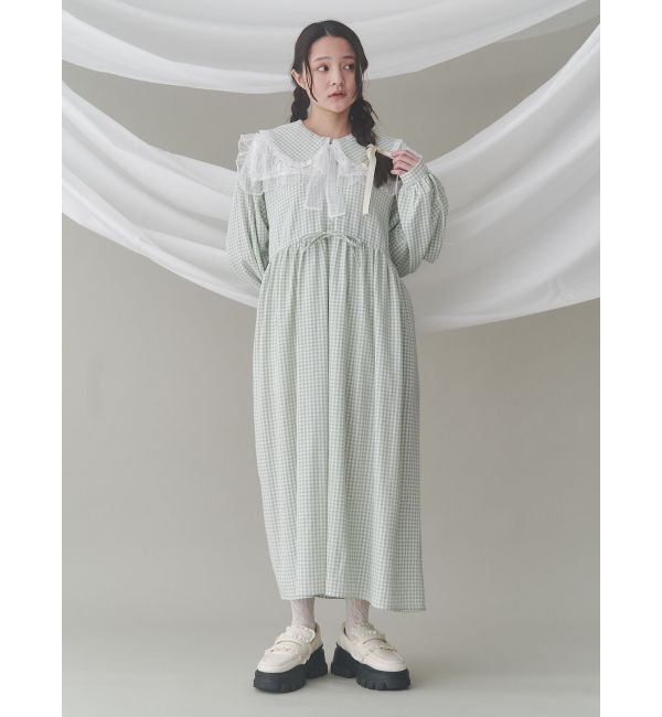 merry jenny「ギンガムチェックフリルワンピース」|ワンピース|