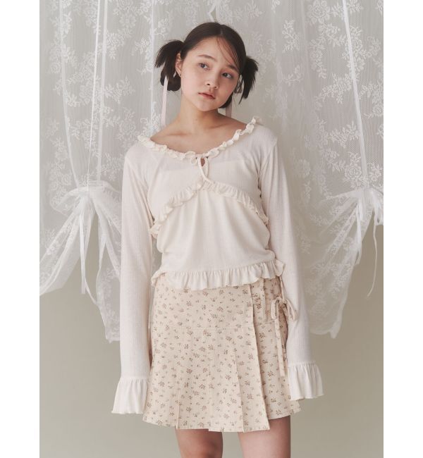 merry jenny「flowerリボンプリーツミニスカート」|スカート|
