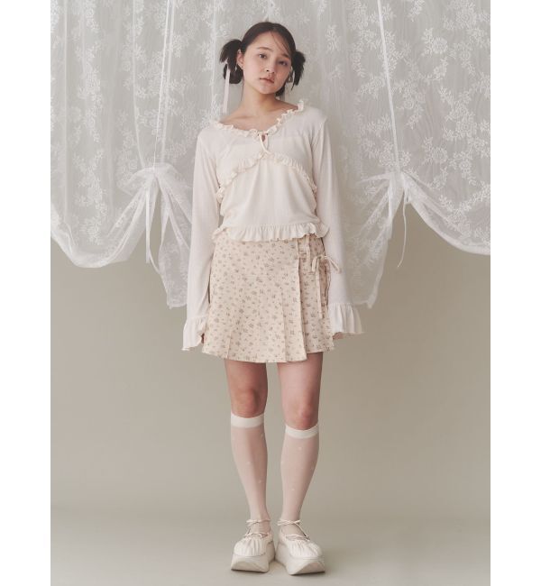 merry jenny「flowerリボンプリーツミニスカート」|スカート|