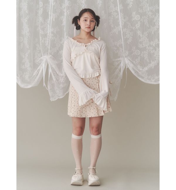 merry jenny「flowerリボンプリーツミニスカート」|スカート|