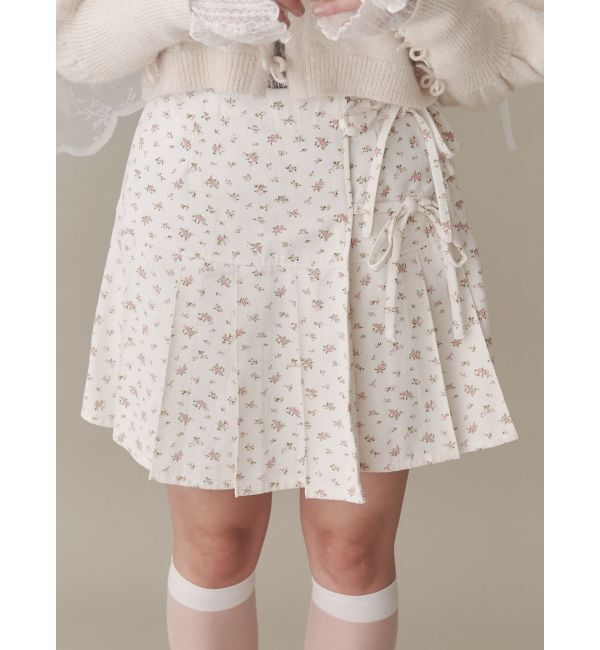 merry jenny「flowerリボンプリーツミニスカート」|スカート|