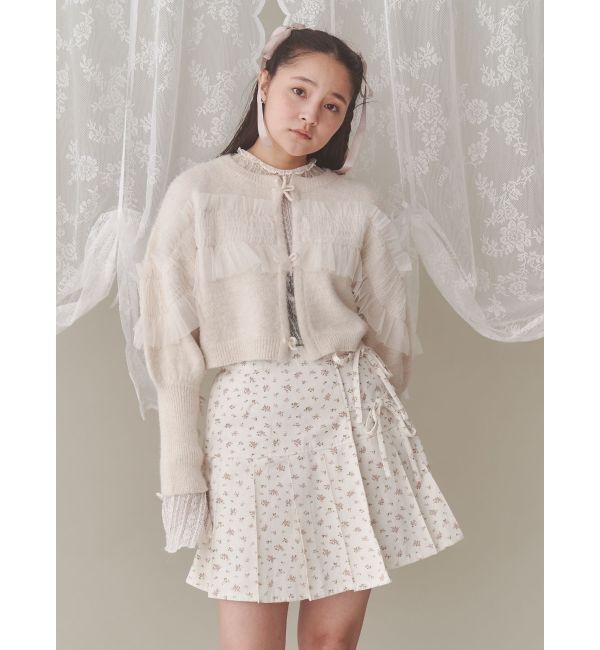 merry jenny「flowerリボンプリーツミニスカート」|スカート|