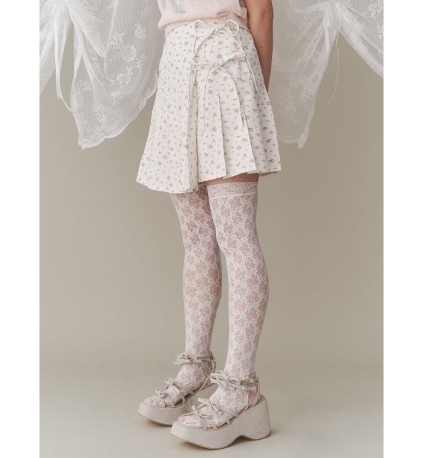 merry jenny「flowerリボンプリーツミニスカート」|スカート|