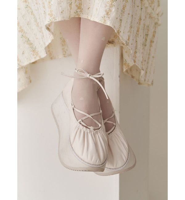 merry jenny「レースアップギャザー厚底シューズ」|その他|