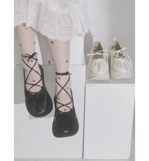 merry jenny「レースアップギャザー厚底シューズ」|その他|