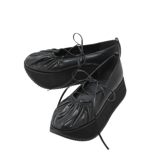 merry jenny「レースアップギャザー厚底シューズ」|その他|