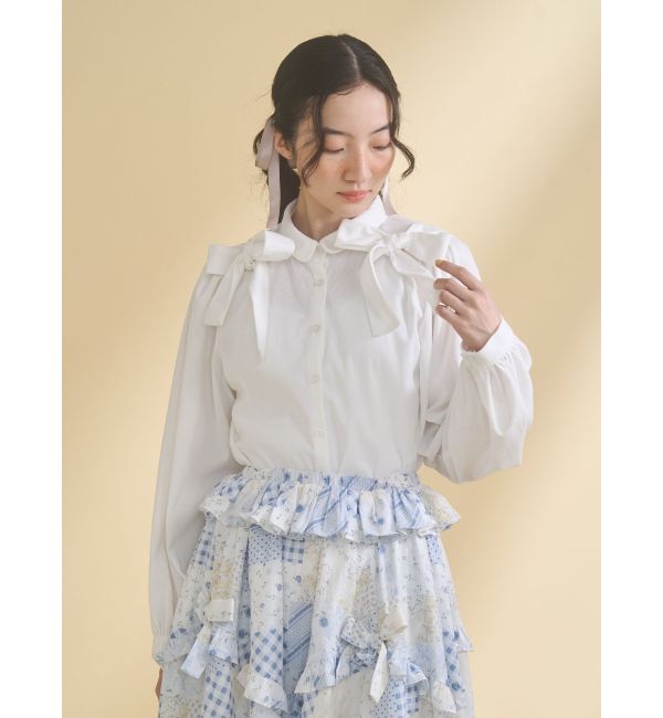 merry jenny「double ribbon blouse」|シャツ・ブラウス|