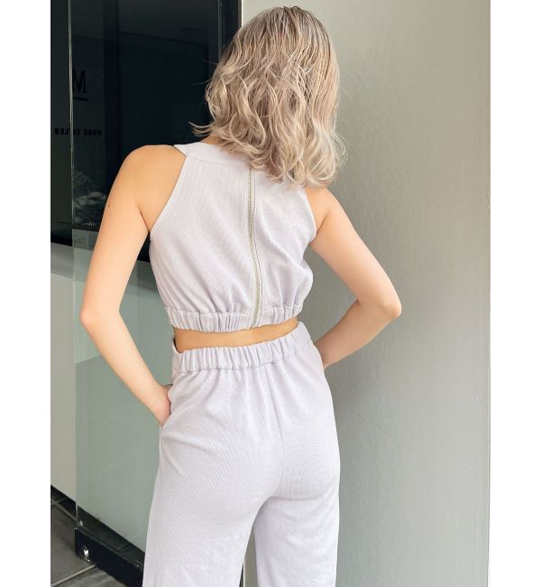 GYDA「バックZIPテレコロンパース」|オールインワン|