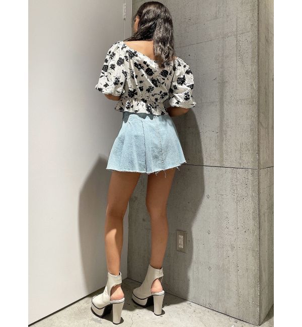 GYDA「タックプリーツ デニムスカートライクショートパンツ」|スカート|