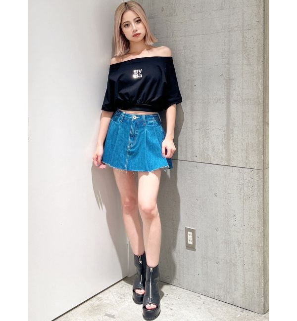 GYDA「タックプリーツ デニムスカートライクショートパンツ」|スカート|