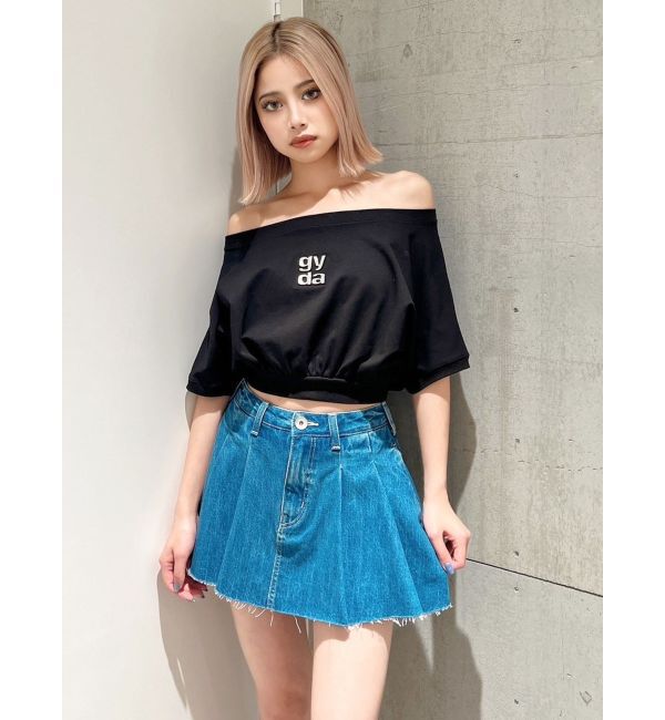 GYDA「タックプリーツ デニムスカートライクショートパンツ」|スカート|